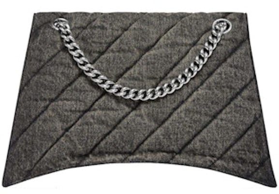 Balenciaga Crush Medium Chain Bag in Quilted Denim Black Lookbook Balenciaga Crush Medium Chain Bag in Quilted Denim Black