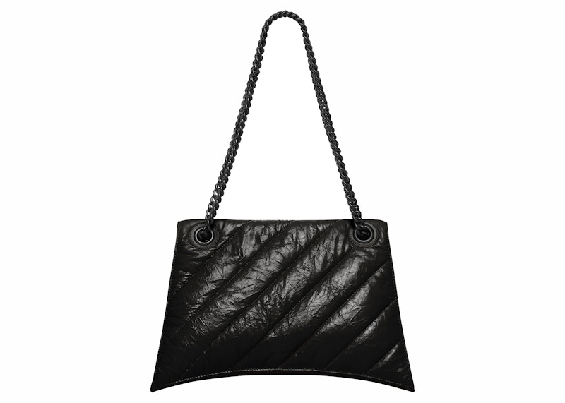 Lookbook 巴黎世家壓紋緹花中型鏈條包（黑色）