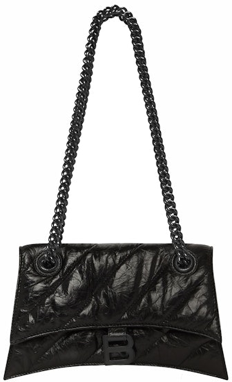 balenciaga-crush-small-chain-quilted-bag-black