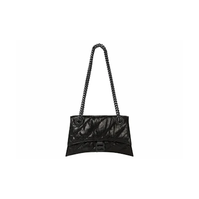 Balenciaga Crush Small Chain Quilted Bag Black
