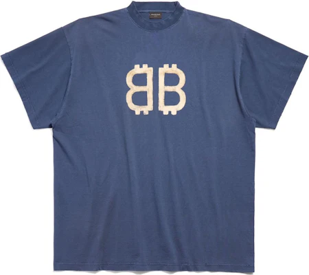 巴黎世家藍色加密標誌印花男女同款寬鬆T恤 FW24 739028TOVU64108 Order 巴黎世家藍色加密標誌印花男女同款寬鬆T恤 FW24 739028TOVU64108