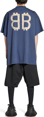 巴黎世家藍色加密標誌印花男女同款寬鬆T恤 FW24 739028TOVU64108 Purchase 巴黎世家藍色加密標誌印花男女同款寬鬆T恤 FW24 739028TOVU64108