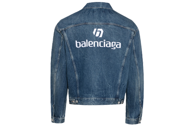 Balenciaga Denim Jacket Blue Unisex Regular Fit Button-Up with Pockets. 643398TJW214254 圖 3