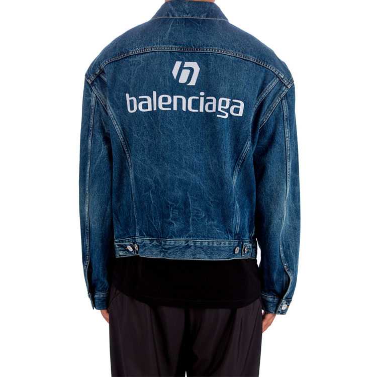 Balenciaga Denim Jacket Blue Unisex Regular Fit Button-Up with Pockets. 643398TJW214254 圖 5