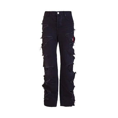 Balenciaga Distressed Black Jeans Unisex Regular Fit. 662764TBP471055