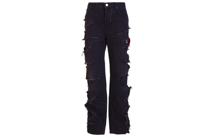 Order 巴黎世家做旧黑色牛仔裤男女同款常规版型。 662764TBP471055