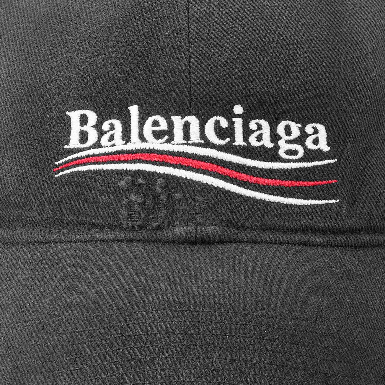 Details for Balenciaga Distressed Cotton Baseball Cap Unisex Couple Style. 661884410B21077