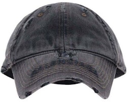 Balenciaga Distressed Denim Cap Charcoal Balenciaga Distressed Denim Cap Charcoal