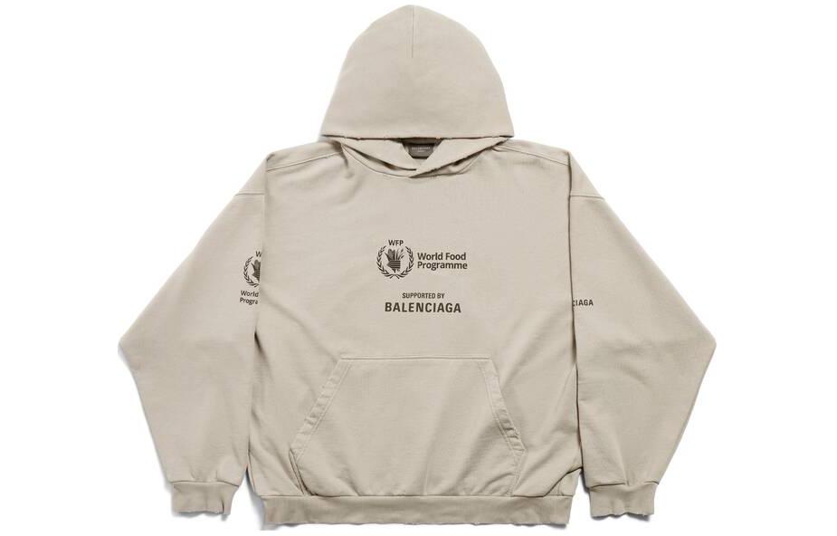 Balenciaga Distressed Letter Print Khaki Casual Unisex Sweatshirt. 767877TQVB79763