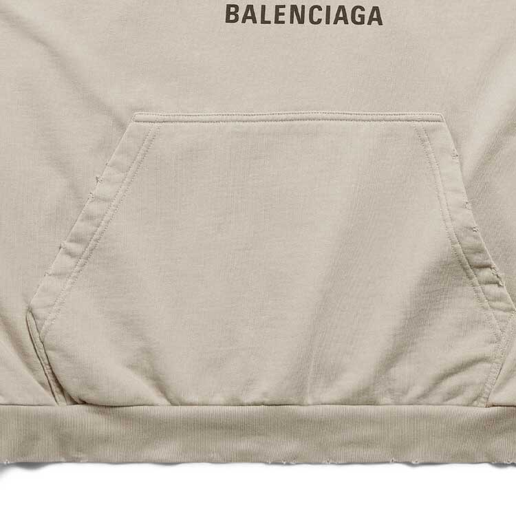 Details for バレンシアガ ダメージ加工 レタープリント カーキ ユニセックス スウェットシャツ 767877TQVB79763