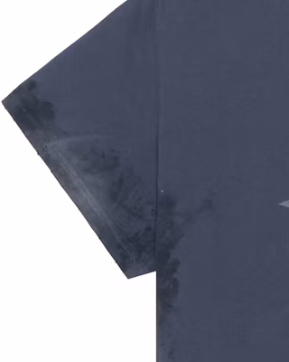 Balenciaga Distressed Logo Print Relaxed Fit Unisex T-Shirt in Navy Blue. 787349TQVU44042 4
