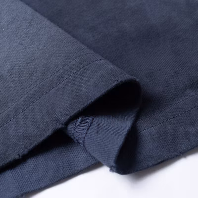 Balenciaga Distressed Logo Print Relaxed Fit Unisex T-Shirt in Navy Blue. 787349TQVU44042 6