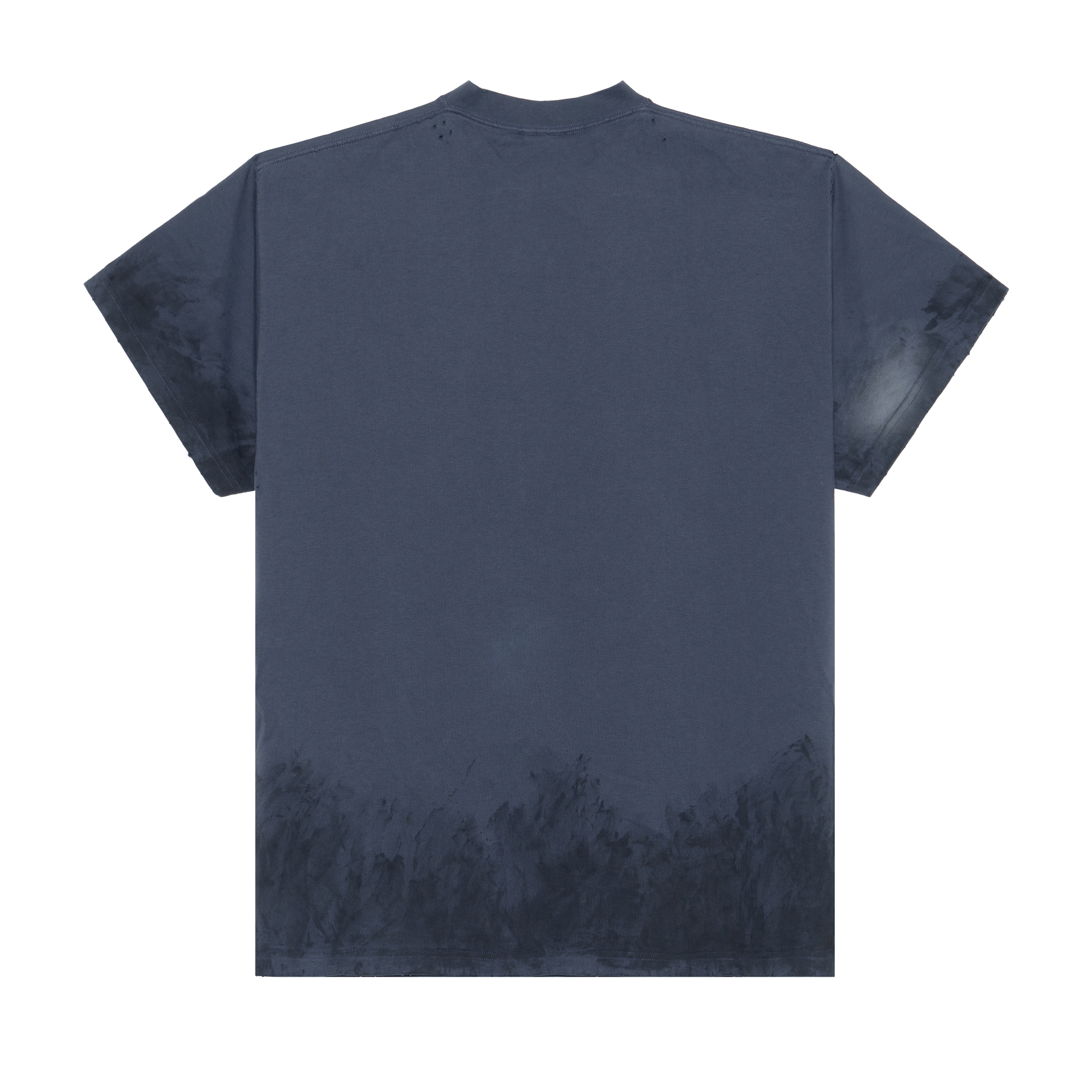 Balenciaga Distressed Logo Print Relaxed Fit Unisex T-Shirt in Navy Blue. 787349TQVU44042 圖 3