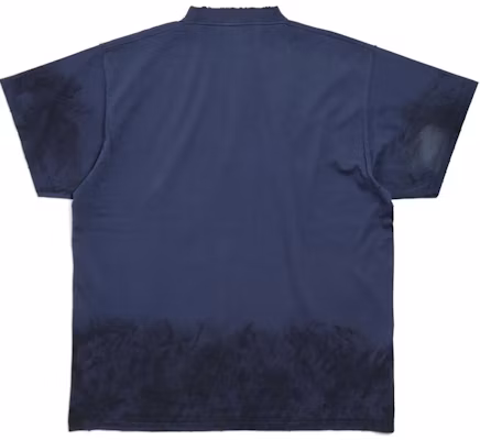 Balenciaga Distressed Logo Print Relaxed Fit Unisex T-Shirt in Navy Blue. 787349TQVU44042 Purchase Balenciaga Distressed Logo Print Relaxed Fit Unisex T-Shirt in Navy Blue. 787349TQVU44042