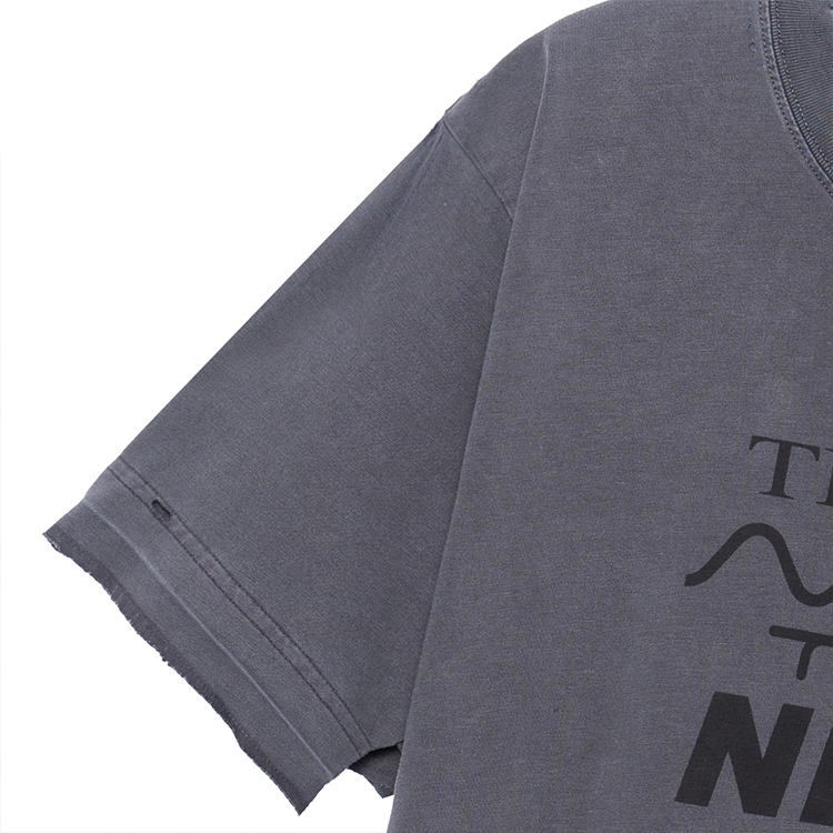 Balenciaga Distressed Print Cotton Crewneck T-Shirt Black 661705TKVD91069 圖 7