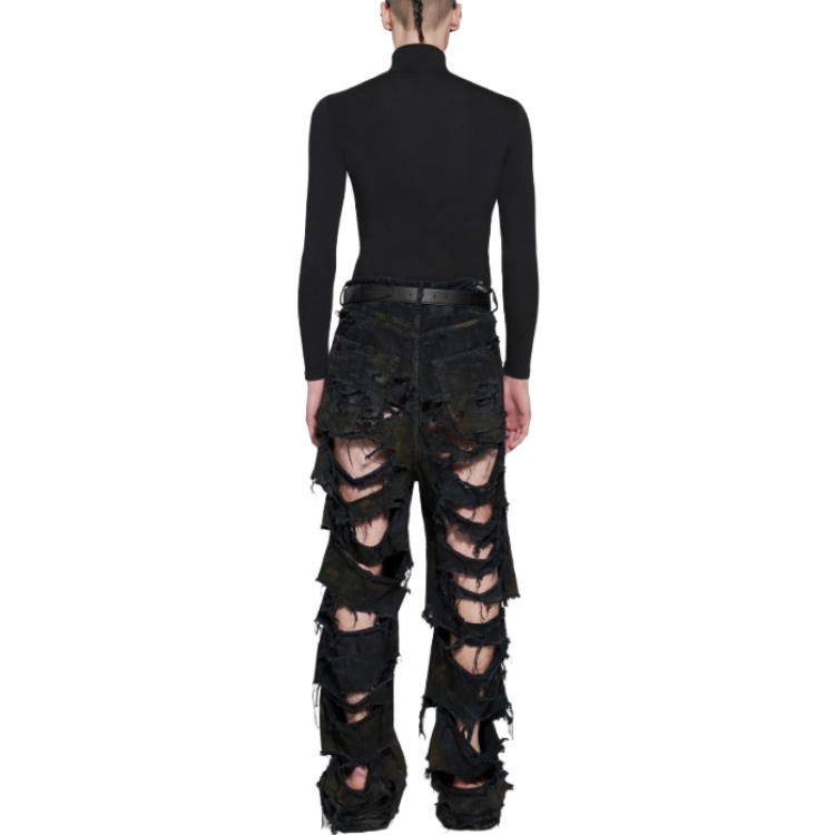 Purchase Balenciaga 流蘇直筒寬鬆牛仔褲 淺藍色 745248TBP471363