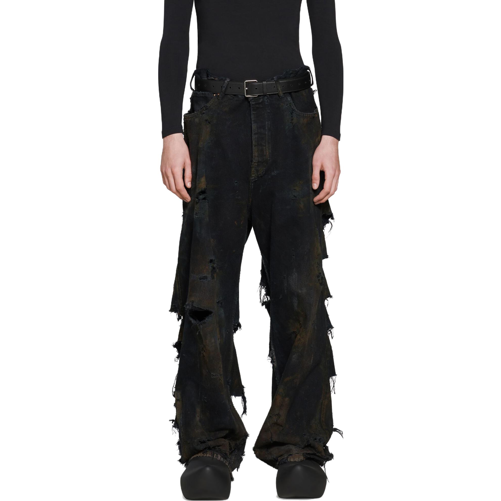 Sizing Balenciaga 流蘇直筒寬鬆牛仔褲 淺藍色 745248TBP471363