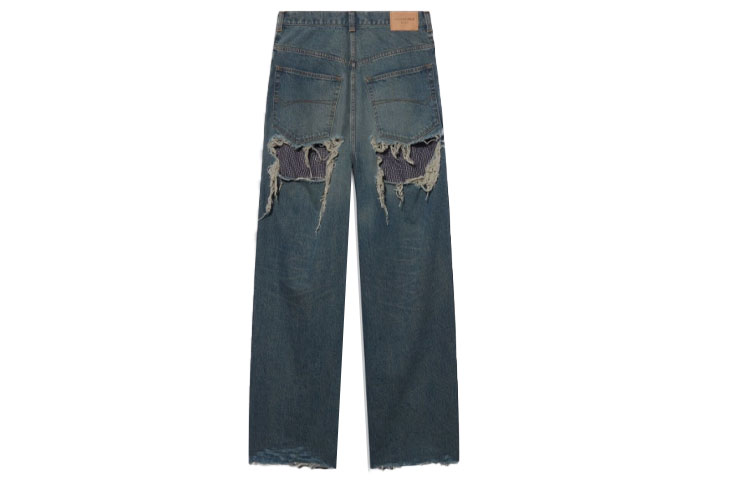 Balenciaga Distressed Straight-Leg Mid-Rise Blue Denim Jeans. 664265TJW572500 圖 3
