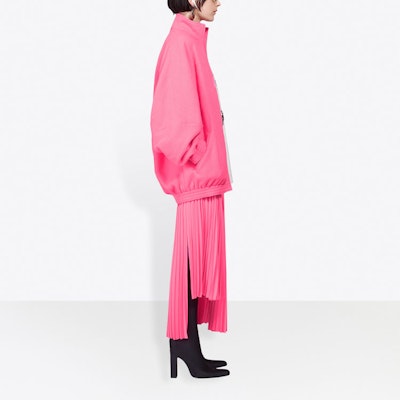 Balenciaga Double Brushed Fleece Tracksuit Jacket 'Fluo Pink' Shop Balenciaga Double Brushed Fleece Tracksuit Jacket 'Fluo Pink'