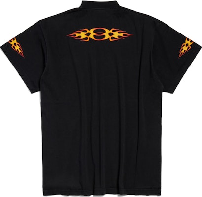 Camiseta Oversized Negra Balenciaga Double Flame Logo SS24 Unisex Casual. 787349TQVW71134 Lookbook Camiseta Oversized Negra Balenciaga Double Flame Logo SS24 Unisex Casual. 787349TQVW71134
