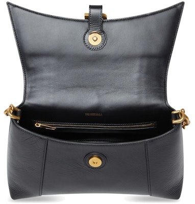 Balenciaga Downtown Shoulder Bag with Chain Small Black Lookbook Balenciaga Downtown Shoulder Bag with Chain Small Black