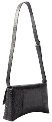 Balenciaga Downtown Shoulder Bag XS Crocodile Embossed Black/Black Order Balenciaga Downtown Shoulder Bag XS Crocodile Embossed Black/Black