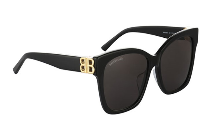 Balenciaga Dual Logo Black Square Sunglasses Gray Lens Unisex Couples Style. BB0102SA-001 圖 4