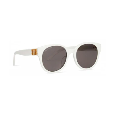 Balenciaga Dynasty Round Sunglasses White