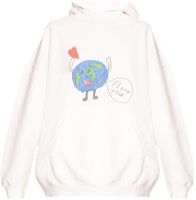 Balenciaga Earth Logo Hoodie 'White' Balenciaga Earth Logo Hoodie 'White'