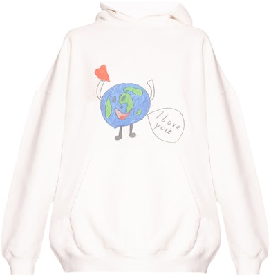 Balenciaga Earth Logo Hoodie 'White' Buy Balenciaga Earth Logo Hoodie 'White'