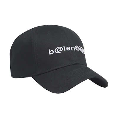 Balenciaga Embroidered Cotton Baseball Cap Unisex Black 617161410B21077