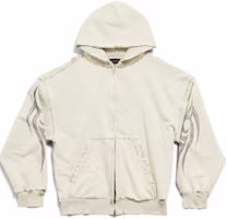 Balenciaga Embroidered Graphic Hoodie Zip Jacket Beige Regular Fit. 803264TRVG22041 Balenciaga Embroidered Graphic Hoodie Zip Jacket Beige Regular Fit. 803264TRVG22041