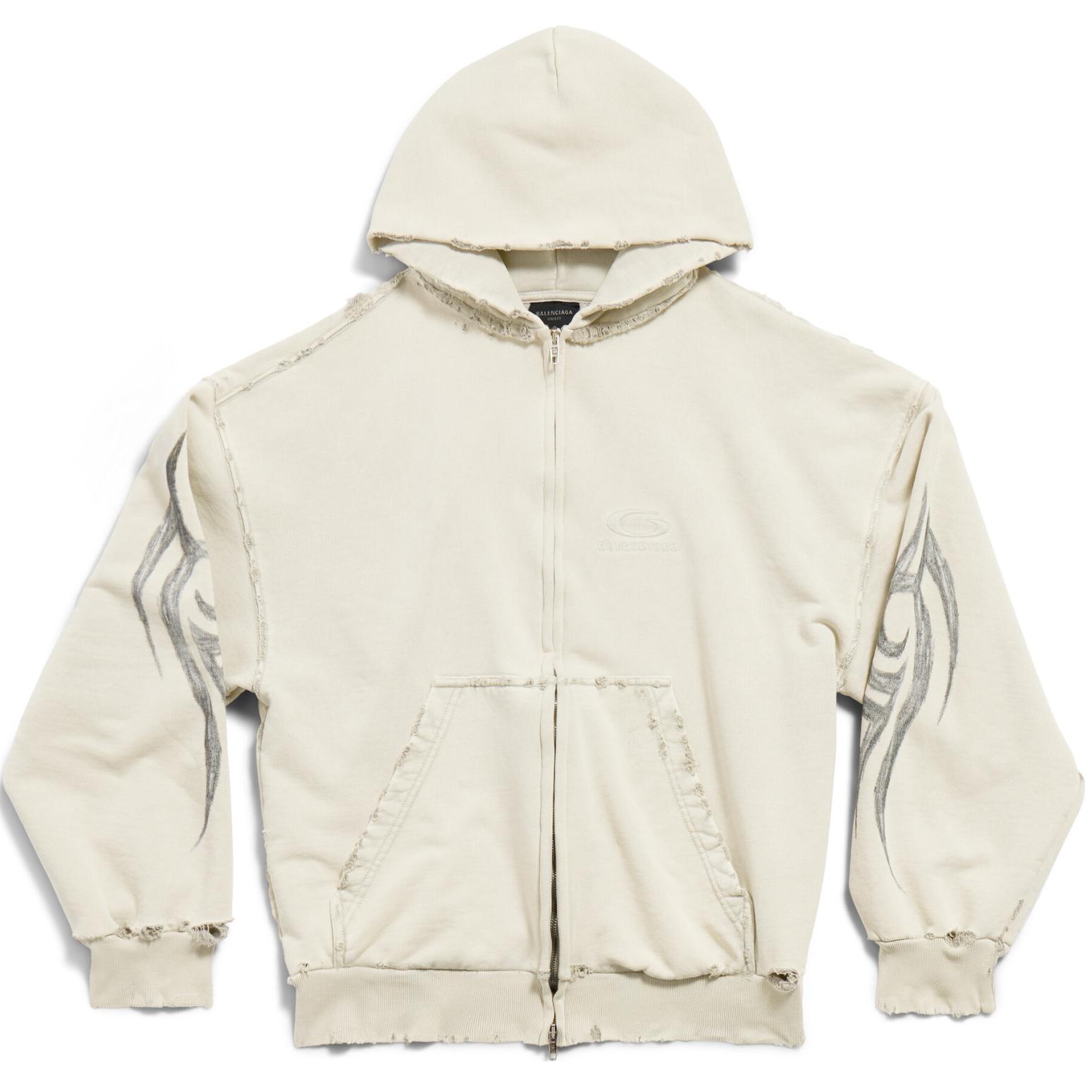 Order Chaqueta Sudadera con Capucha Beige Balenciaga Bordada Gráfica Corte Regular. 803264TRVG22041