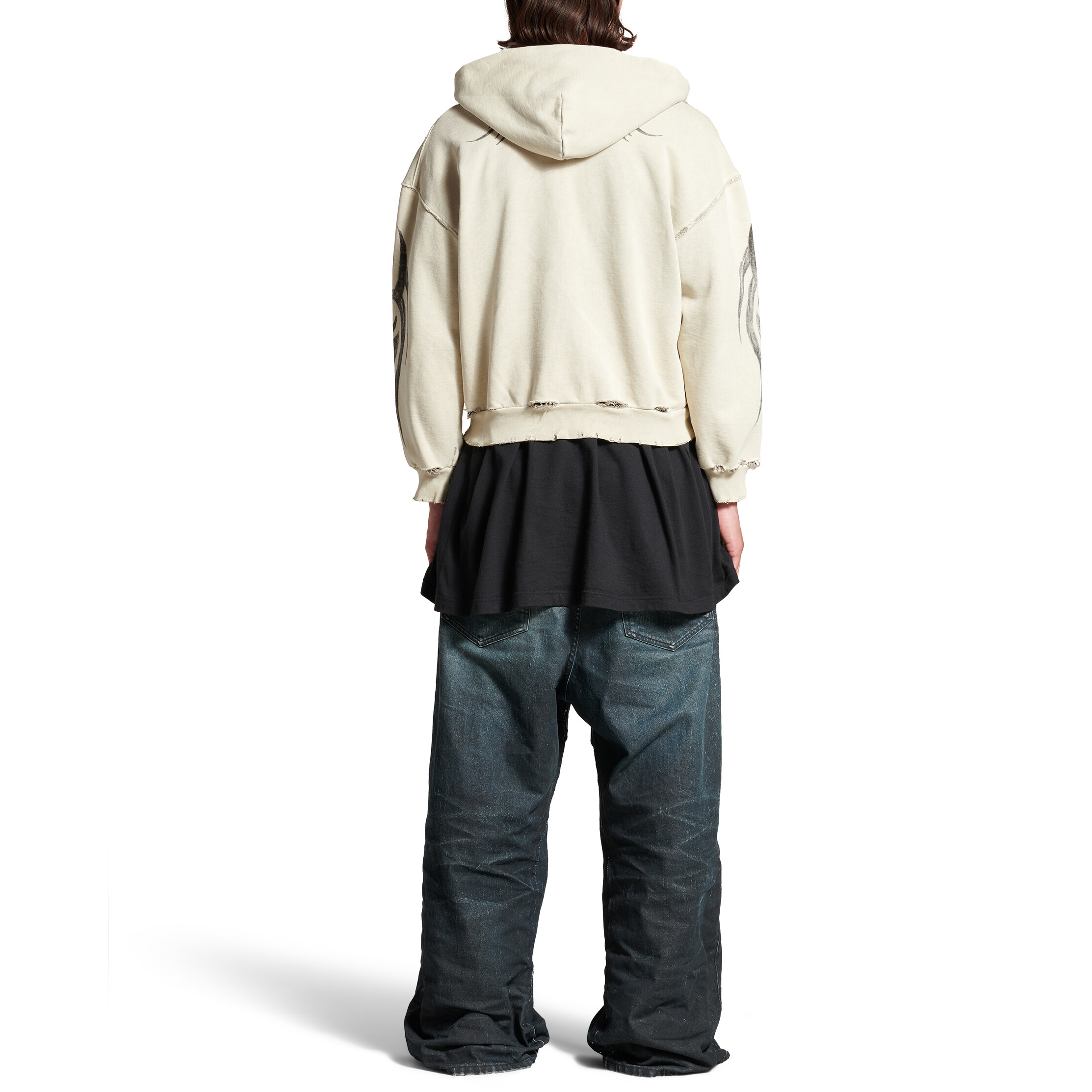 Purchase Chaqueta Sudadera con Capucha Beige Balenciaga Bordada Gráfica Corte Regular. 803264TRVG22041