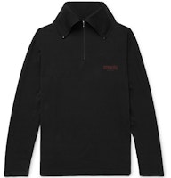 Balenciaga Embroidered Logo Half-Zip Pullover Sweatshirt Men Black 486144TWK521000 Balenciaga Embroidered Logo Half-Zip Pullover Sweatshirt Men Black 486144TWK521000