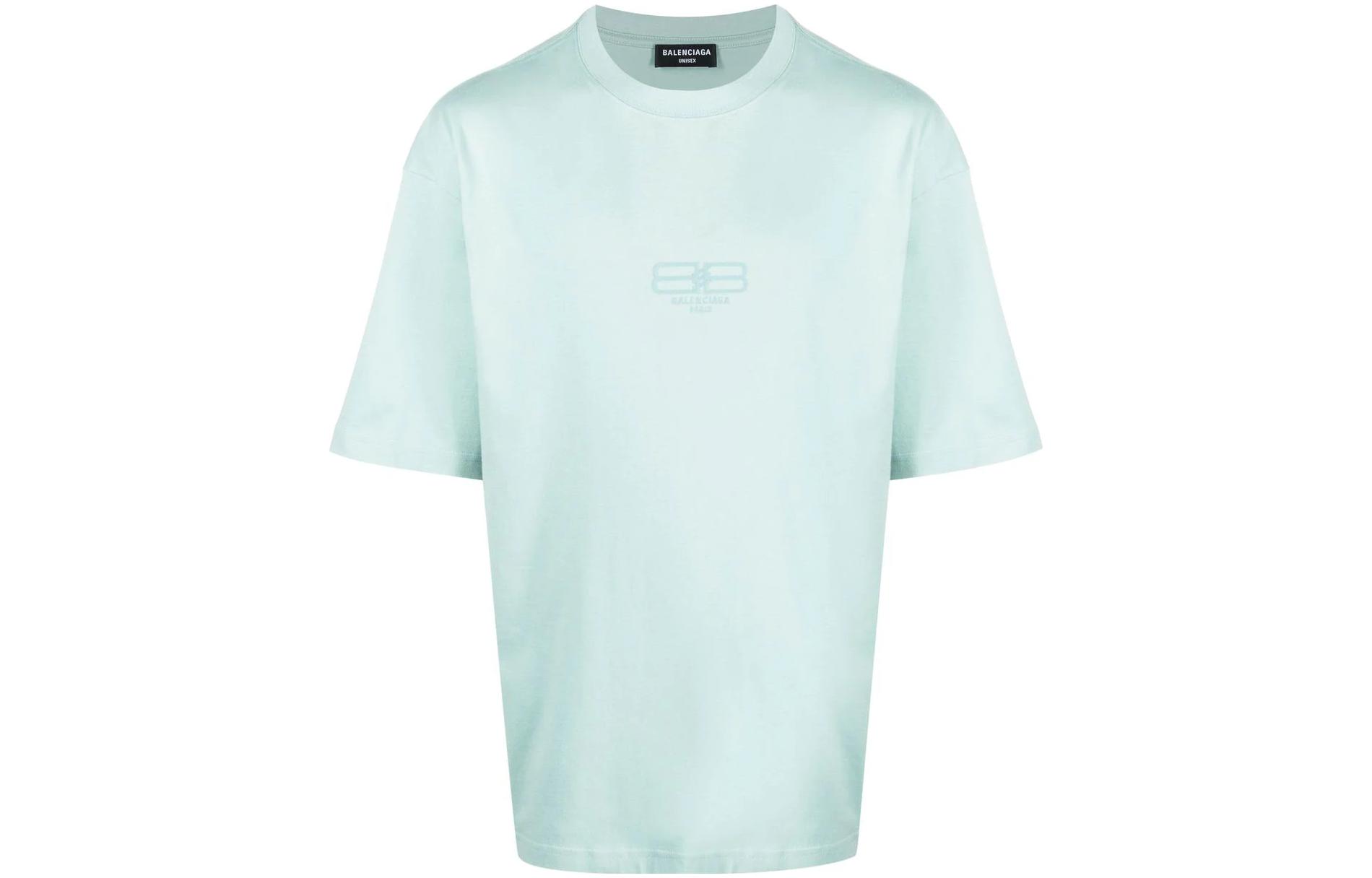 Balenciaga Embroidered Logo Unisex T-Shirt Light Blue. 612966TMVG74947 圖 2