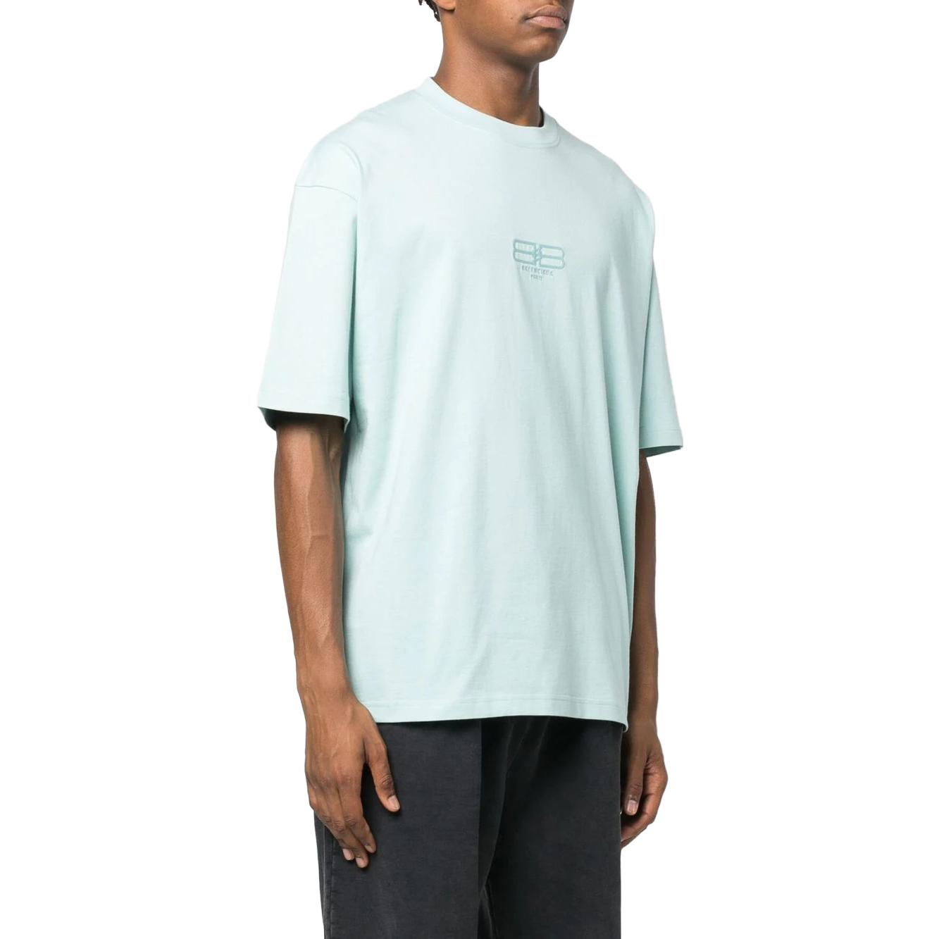 Balenciaga Embroidered Logo Unisex T-Shirt Light Blue. 612966TMVG74947 圖 6