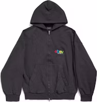 Balenciaga Embroidered Logo Zip-Up Hoodie Jacket Unisex Black 803264TRVD21055 Balenciaga Embroidered Logo Zip-Up Hoodie Jacket Unisex Black 803264TRVD21055
