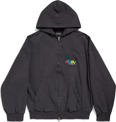 巴黎世家刺繡標誌拉鍊連帽外套 男女通用 黑色 803264TRVD21055 Buy 巴黎世家刺繡標誌拉鍊連帽外套 男女通用 黑色 803264TRVD21055