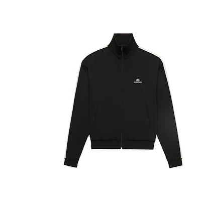 Balenciaga Embroidered Logo Zip-Up Track Jacket Black Regular Fit 601727TGV041070