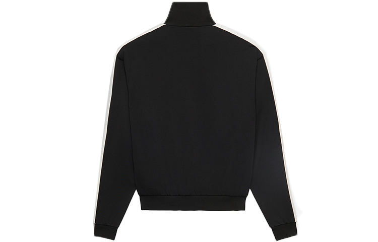 Lookbook Balenciaga Jaket Track Hitam Regular Fit dengan Logo Bordir dan Resleting 601727TGV041070