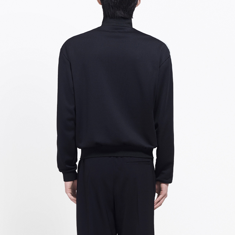 Purchase Balenciaga Jaket Track Hitam Regular Fit dengan Logo Bordir dan Resleting 601727TGV041070