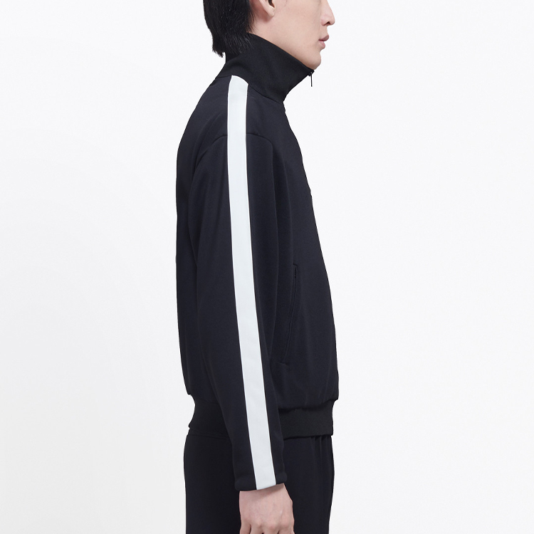 Details for Balenciaga Jaket Track Hitam Regular Fit dengan Logo Bordir dan Resleting 601727TGV041070