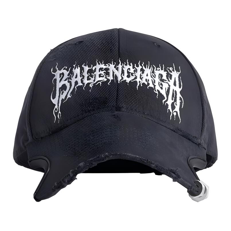 Balenciaga Embroidered Unisex Couple Black Baseball Cap. 771963410B21702
