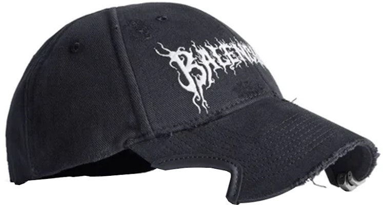 バレンシアガ 刺繍 ユニセックス ブラック ベースボールキャップ パリピペア用 771963410B21702 Lookbook バレンシアガ 刺繍 ユニセックス ブラック ベースボールキャップ パリピペア用 771963410B21702