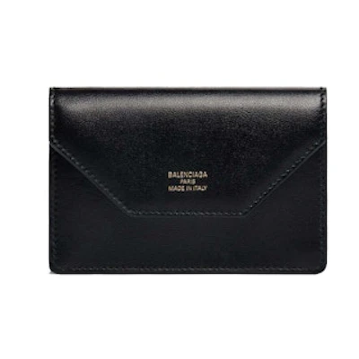 Balenciaga Envelope Flap Card Holder Black