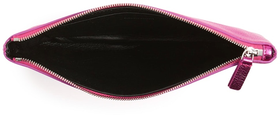 Balenciaga Everyday Leather Pouch Metallic Pink Lookbook Balenciaga Everyday Leather Pouch Metallic Pink
