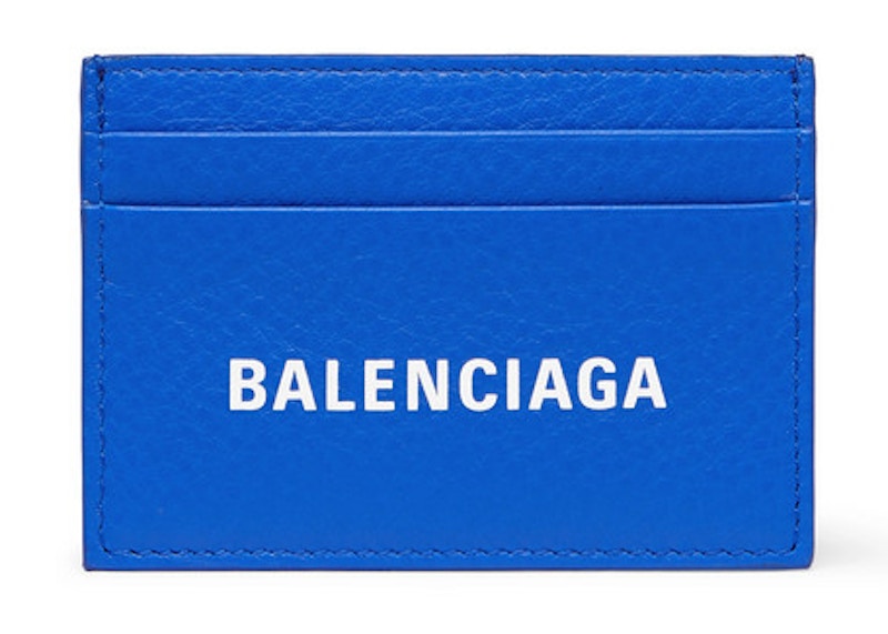 Balenciaga Everyday Logo Print Card Holder Blue/White