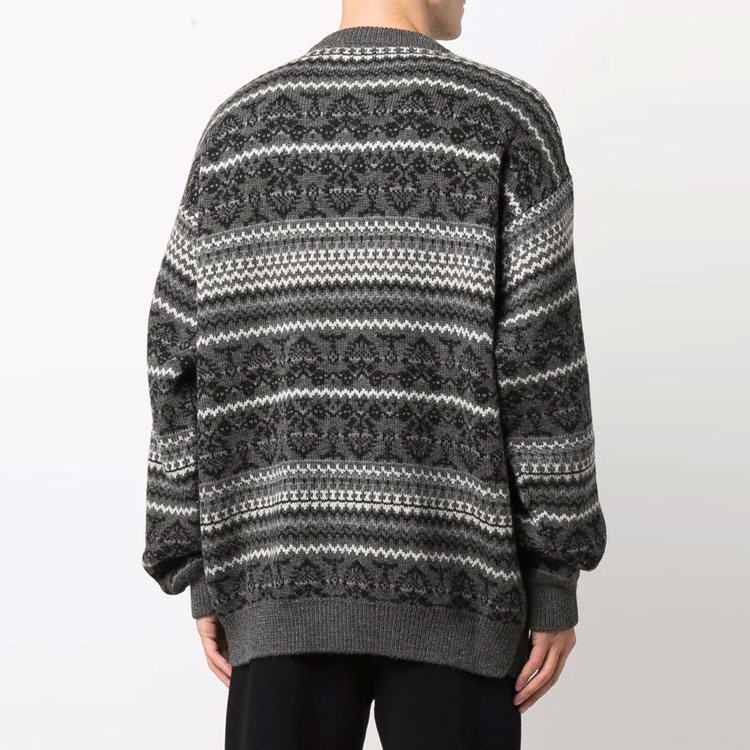 Balenciaga Fair Isle Knit Pullover Crewneck Sweater Grey . 675280T16121240 圖 6