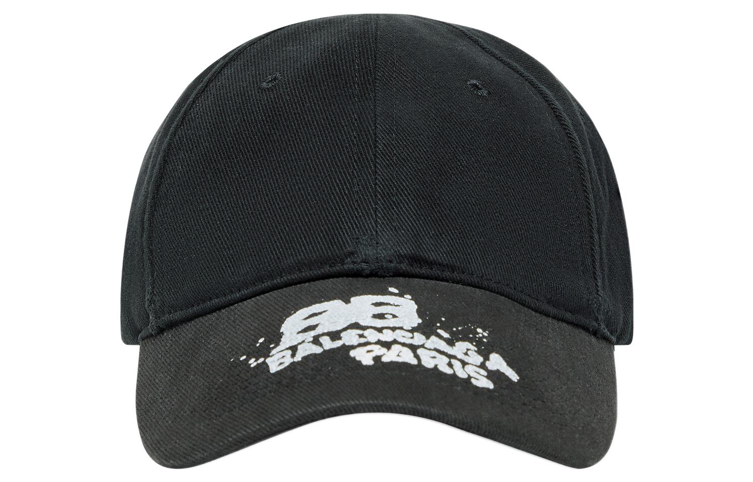 Balenciaga Fashion Print Cotton Black Baseball Cap for Men. 723771410B21077